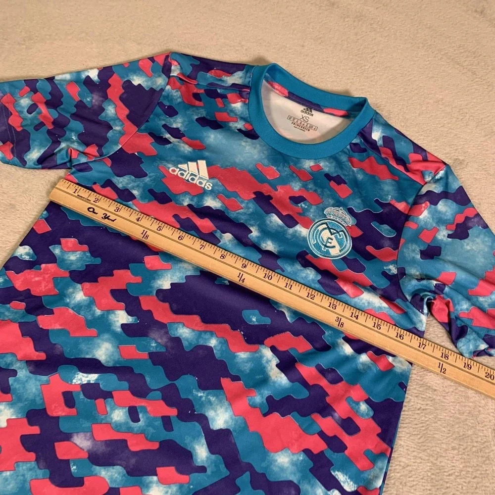 Real Madrid Jersey Mens XS Multi Color Soccer Adidas AEROREADY Pre Match Blue